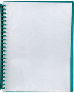 DISPLAY BOOK - CLEAR FRONT COVER - A4 20 POCKET - REFILLABLE - GREEN - CDIS04