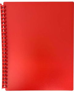 DISPLAY BOOK A4 20 POCKET - REFILLABLE - RED - DIS03