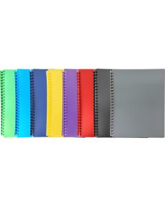 DISPLAY BOOK A4 20 POCKET - REFILLABLE - ASSORTED - DIS19