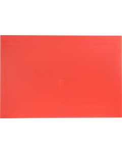 PLASTIC DOCUMENT WALLETS - FOOLSCAP - RED - DWF03