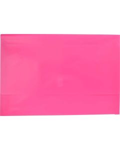 PLASTIC DOCUMENT WALLETS - FOOLSCAP - HOT PINK - DWF12