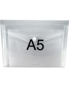 GUSSET DOCUMENT WALLETS - A5 - CLEAR - GWA513