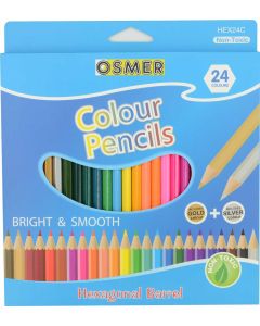 HEXAGONAL COLOUR PENCILS - 24 COLOURS - HEX24C