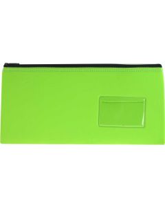 NEOPRENE NAME CARD PENCIL CASE - 1 ZIP 34 X 17CM - GREEN - N3417G1