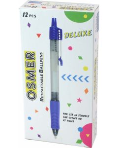 OSMER DELUXE RETRACTABLE BALLPEN - MEDIUM BLUE - DOZEN - OS962