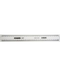 OSMER ECONOMY 30CM/300MM PLASTIC RULER - CLEAR - PACK OF 24 - 300P