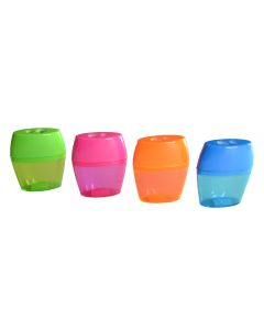 2 HOLE OVAL BARREL SHARPENER - TINTED COLOURS - BOX OF 12 - PS8134