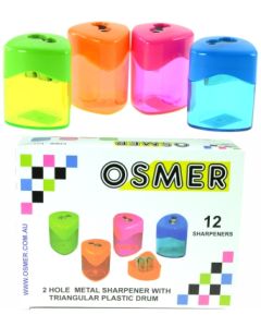 2 HOLE TRIANGULAR DRUM SHARPENER - BOX OF 12 - PS8167