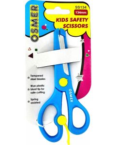 OSMER 134mm KIDS SAFETY SCISSOR - SPRING HANDLE - BLUE - SS134