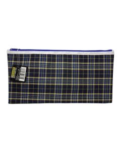 TARTAN BLUE DESIGN PENCIL CASE - JUMBO 34 X 17CM - TARB34171