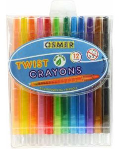OSMER TWIST JUMBO CRAYON 6MM 12 COLOURS - TWC12C