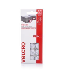 HANGSELL - VELCRO® BRAND HANDY DOTS  - 16mm HOOK & LOOP - WHITE - V25506