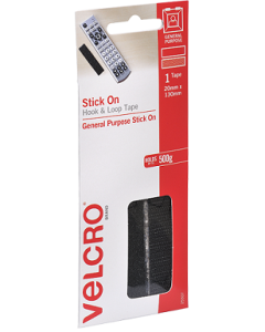 HANGSELL VELCRO® BRAND STICK ON HOOK & LOOP TAPE BLACK - V25507
