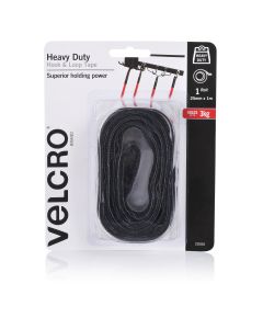 HANGSELL - VELCRO® BRAND HEAVY DUTY HOOK & LOOP TAPE - 25MM X1M - BLACK - V25556