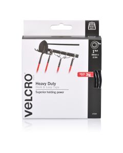 DISPENSER BOX - VELCRO® BRAND HEAVY DUTY HOOK & LOOP TAPE - 50MM x 2.5M - BLACK - V25584