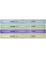 OSMER ECONOMY 30CM/300MM PLASTIC RULER - TINTED - PACK OF 24 - 300P19