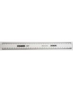 OSMER ECONOMY 30CM/300MM PLASTIC RULER - CLEAR - PACK OF 24 - 300P