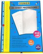 OSMER SHEET PROTECTORS - A4 - CLEAR - BOX OF 100 - SP100