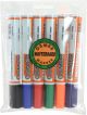 OSMER CHISEL TIP WHITEBOARD MARKER - 6 COLOUR WALLET - OS819W6