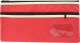 POLYESTER PENCIL CASE - 2 ZIP -35 X 18CM - RED - P3518R2