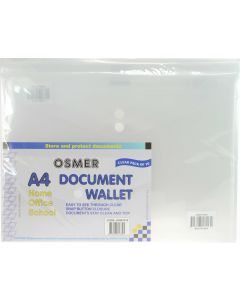 DOCUMENT WALLETS - A4 - CLEAR - PACK OF 10 - A4W1013