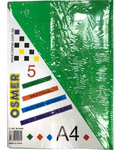 A4 SOLID BOOK COVERS - PACK OF 5 - BCA499